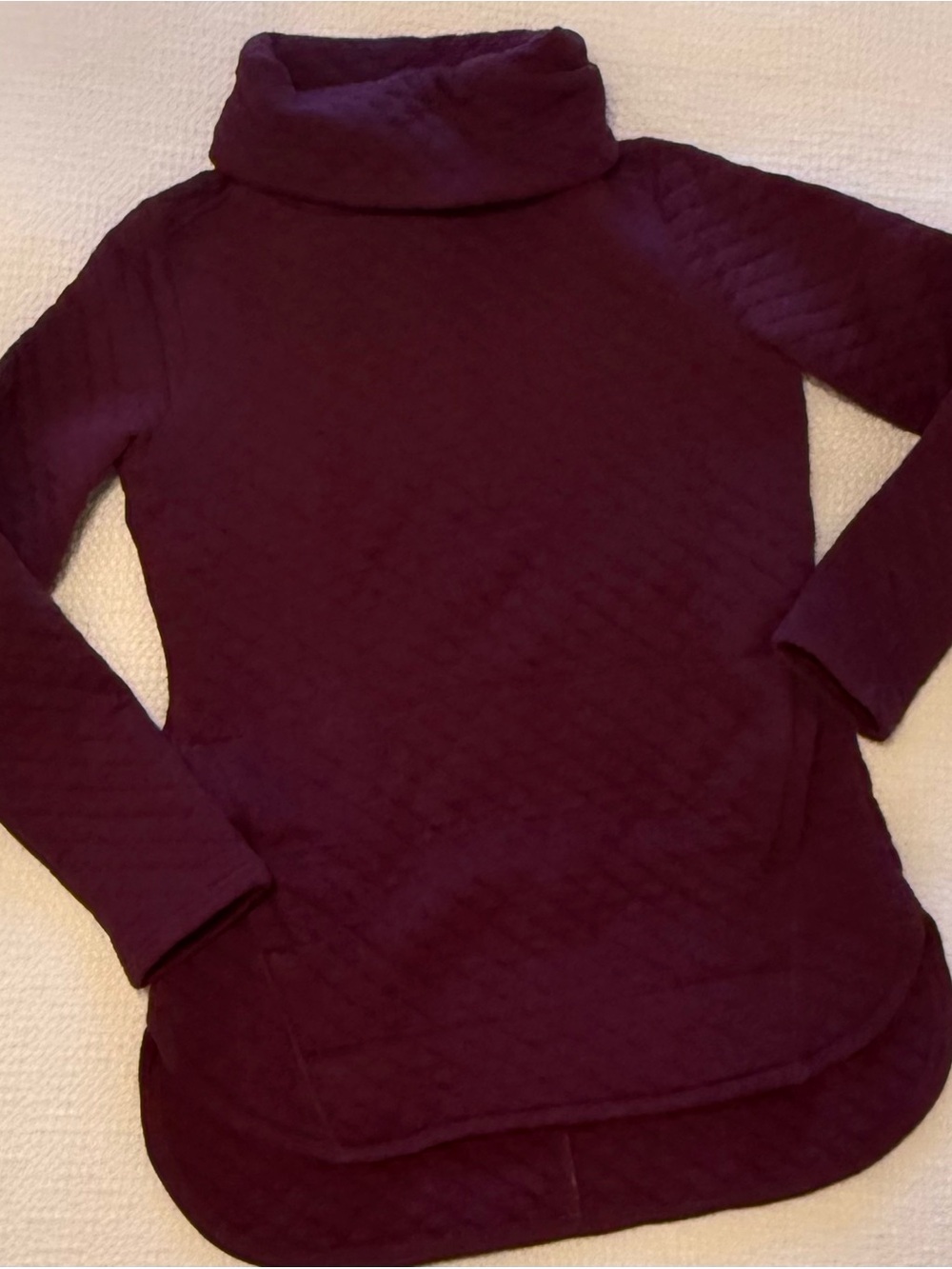 Duluth Trading Co | Plum Quilted Cowl Neck Sweater Tunic | Size S